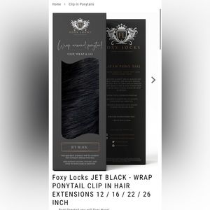 Foxy locks Jet black human hair ponytail